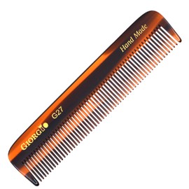 Giorgio G27 Handmade All Fine Tooth Pocket Comb, Hair Comb Straightener for Everyday Grooming Styling Hair, Mustache and Beard for Men Women and Kids, Use Dry or with Balms, Saw Cut and Polished