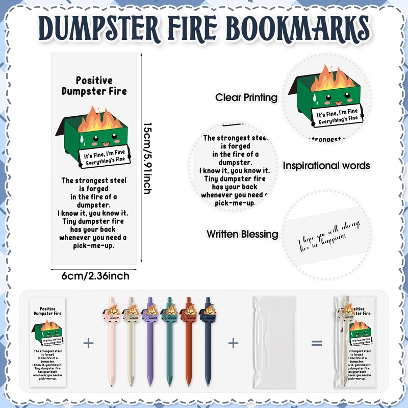 Sayglossy 12 Sets Dumpster Fire Gifts Funny Ballpoint Pens and