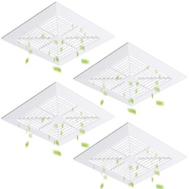 Baquler Exhaust Bathroom Fan Cover Bathroom Ceiling Fan Grille with Springs Plastic Replacement Vent Fan Fits Models 663 670 671 675 688 689 Ventilation Fan Plastic Cover White (4 Pcs,11 x 11'')