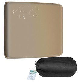 Terself Inflatable Seat Cushion, Portable Self-Inflatable Memory Foam Stadium Camping Seat Mat, Waterproof Portable Seat Cushion Chair Pad with Carry Bag, Airplane Travel, Bleachers（Black + Khaki）