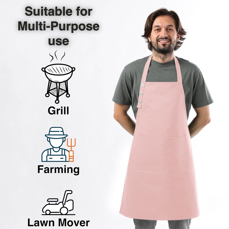 TOSHE Kitchen Apron Waterdrop Resistant Cotton Apron with adjustable Aprons
