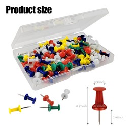50 Pcs Push Pins for Bulletin Board, Thumb Tacks for Stick PIns, Cork Board, Office, Wall Hanging (50, Mixcolor)