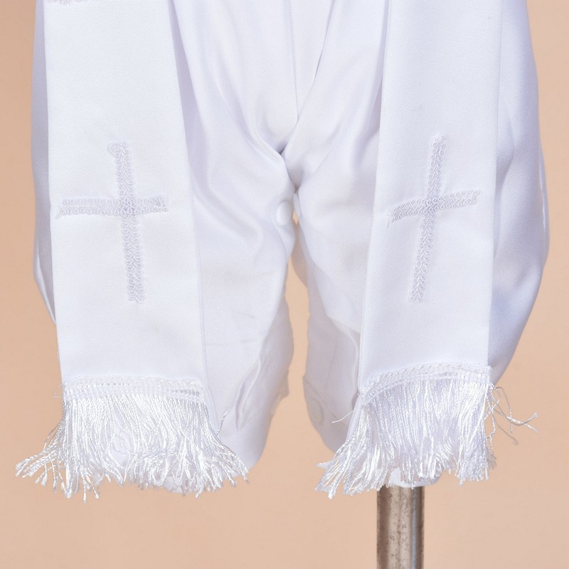 Cinda Baby Boy Satin Christening 3 Piece Set with Hat