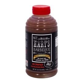 SGT. Hart’s Intensified Habanero Barbeque Sauce - 22.4 OZ - Hot n’ Smoky BBQ Sauce - Natural Ingredient & Glute Free Sauce for Glazes, Marinades and Dips, Meat, Pork and Chicken