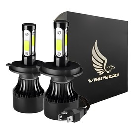 Kit de Faros Delanteros LED de 4 Lados HB1/9004 H4/HB2/9003 HB15/9007 H13/9008 a Elegir | Luz Alta y Baja Super Brillante | Iluminación 360° para Autos/Motocicletas Universal (H4/HB2/9003)