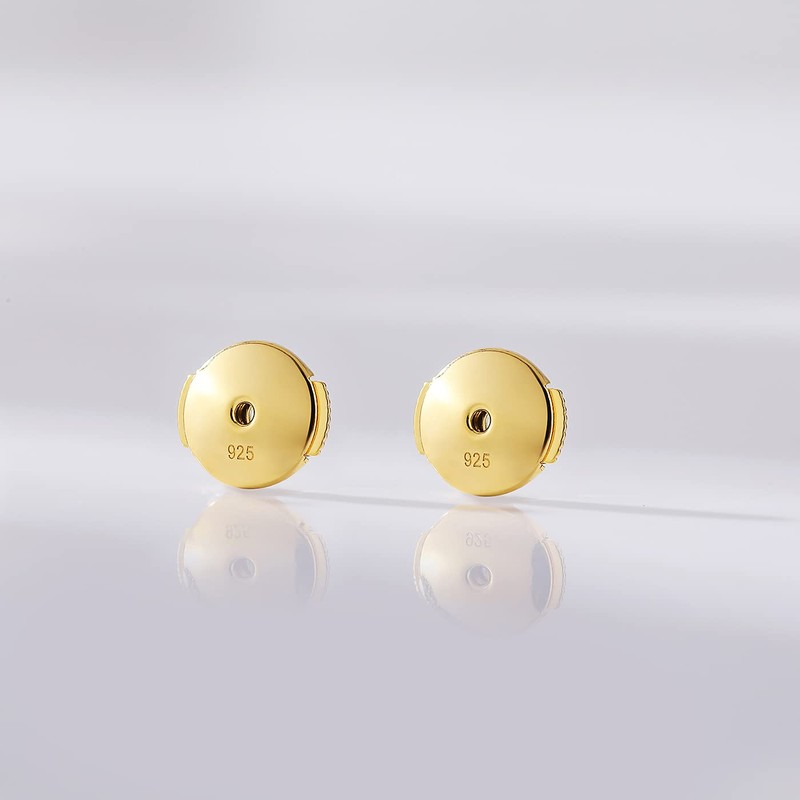 Earring Backs 18K White Gold Plated Sterling Silver Hypoallergenic Earring