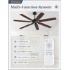 62 Inch Ceiling Fan No Light with Remote Control, Black