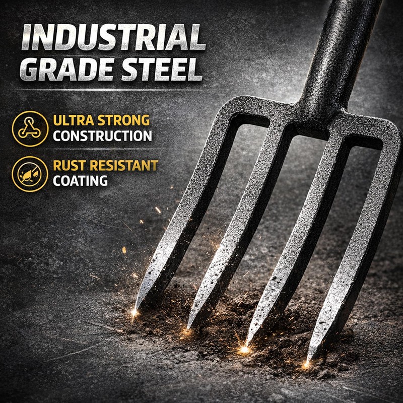 BIHOMIFI Digging Spading Fork Forged Steel with D Grip Handle