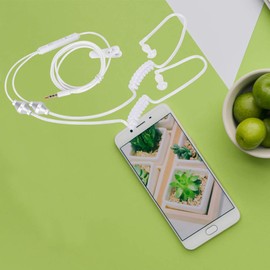 Earphones, Headphones with Microphone Heavy Bass Stereo Noise Blocking Mobile Phone Air Acoustic Tube Covert Coil Audio Double Spiral Earbuds Soft Ear Buds 3.5 Mm Plug for Most Smart Phones Laptops