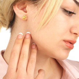 Girls' Bee Stud Earrings - Gold-Plated 925 Sterling Silver - Small Bee Earrings