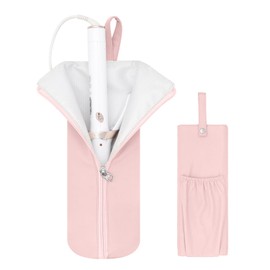 Boweike Hair Tools Travel Bag for T3 SinglePass Curl X, Heat Resistant Curling Iron Case for Bio Ionic, Hair Tool Organizer for Home and Travel (Pink)