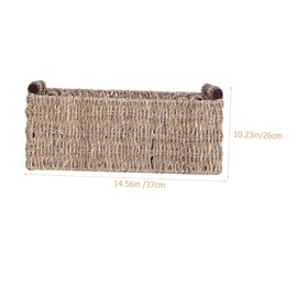 PACKOVE Bathroom Decorative Basket Toilet Storage Organizing Basket Woven Handle