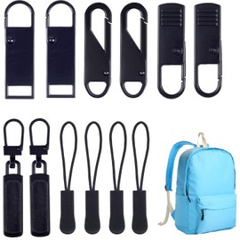 Zipper Puller, 8-Pcs Zip Mental Pulls and 4-Pcs Zip Tags Cord Pulls, Zipper Pull Tags, Zipper Pull Replacement, Zipper Extension for Backpack, Sportswear, Luggage, Suitcase