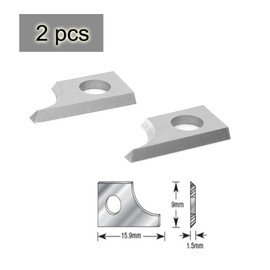 Sinoprotools Rounding Cutter Reversible Plates Reversible Blade 2 Pieces Replacement Blades and 2 Screws, Radius 6.35 mm, 2-Sided Interchangeable Carbide Reversible Blade, Accessory for Rounding