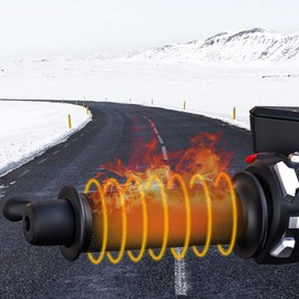Heran Handle Heater [2023 - 2nd Generation] Retractable 12V Motorcycle Heater Handle Warm Handle Heater Automatic Handle Heater Winter Travel Handle Throttle (Black)