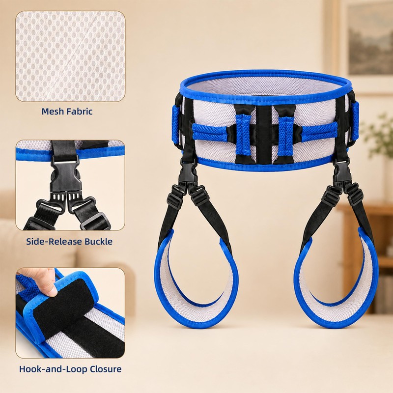 Gait Transfer Belt with Detachable Leg Straps