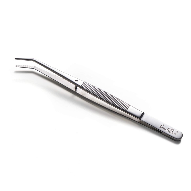 Beaditive 6-inch Sewing Machine Tweezers Set (10-PC) Serrated Bent Tips