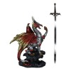 Red King's Knight Armored Dragon With Gothic Skull Sword Letter