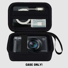 HESPLUS Camera Case for Canon PowerShot SX740/ SX730/ SX720/ SX620/ G7 X Mark II III Digital Camera, Camera Protective Box Hard Travel Storage Bag, Mesh Pocket fits Cable, Batteries, SD Card, Black