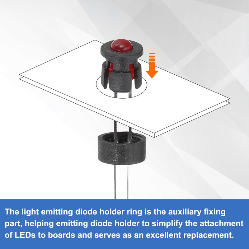 PATIKIL 3mm Emitting Diode Holder Kit, 50Pcs Plastic LED Holder
