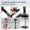 2-Be-Best Universal Projector Ceiling Mount with Tray, 14.5-23.2IN / 37-60CM