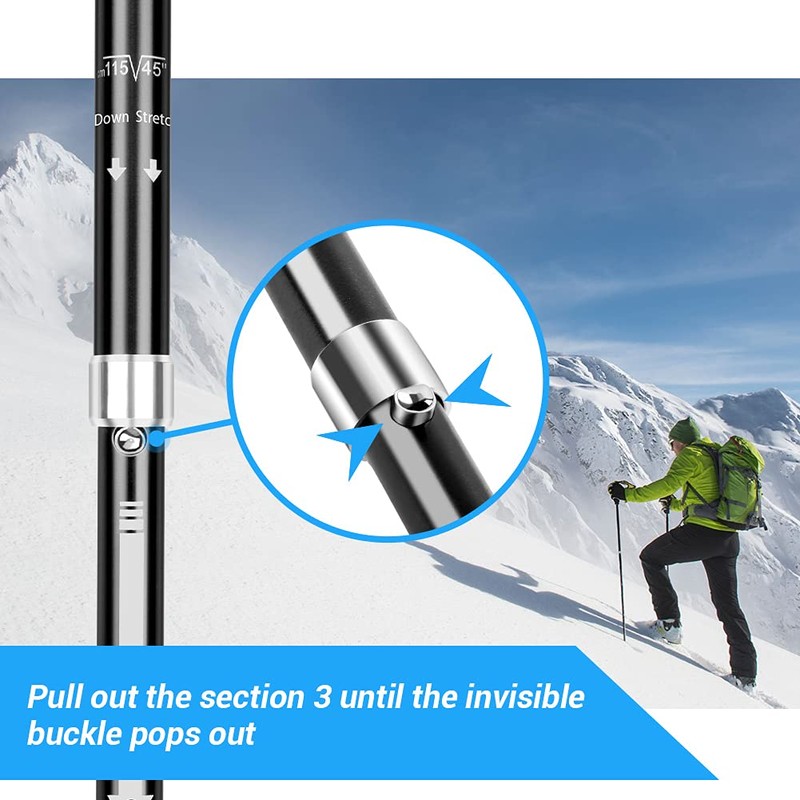 Glymnis Walking Poles 2 Pack Collapsible Walking Poles for Men