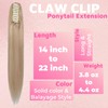 Claw Clip Ponytail Extension Real Human Hair Long Straight Hairpiece