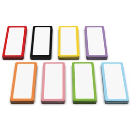 Attractivia Dry Erase Magnetic Labels 2.8 x 1.2 in, with Color Borders, Dry Erase Magnets, 60-Pack, White Erasable Write-On Labels, for Office, Education, Home, Whiteboard