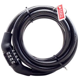 CHENGZI Bicycle Lock, Mountain Bike Four Digit Code, Chain Lock, Electric Vehicle Wire Rope Lock, Bicycle Anti-Theft Riding Package (1)