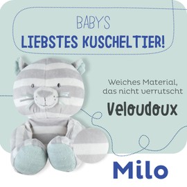 Noukie's - Plush for Children - Small Cuddly Toy Milo - Comforter Blanket Organic Cotton - Size Suitable for Children (25 cm)