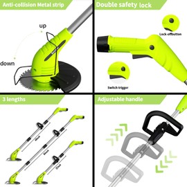 Besiter Cordless String Trimmer 3-in-1 Battery Powered Electric Weed Wacker with 3.0Ah Rechargeable Battery for Lawn, Garden, Yard