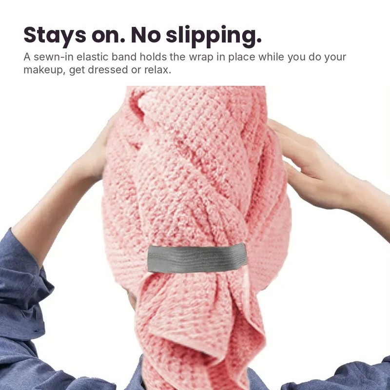 Microfiber Hair Towel Wrap – Extra-Large Quick-Dry Hair Turban with