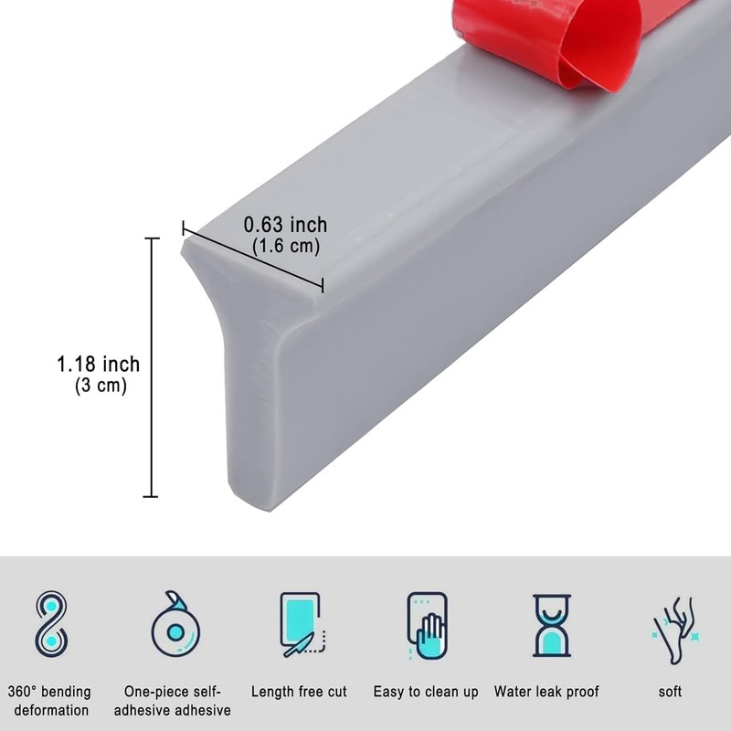 39 - Inch Collapsible Shower Water Guard: Splash Barrier, Threshold