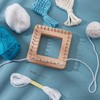 Mini Square Knitting Tool with Hooks Wooden Crochet Board for