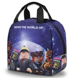 rob 2 Lunch Bag kids Lunch Box Adults, Reusable Cartoon Insulated Lunch Bag Girls, Boys Lunch Bag - Small Foldable Waterproof Lunch Bags for Travel Picnic School Office Outdoor