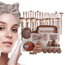 Makeup Brushes Foundation Set | 56X Applicator Eyeshadow Blush Concealer Powder Brushes,Beauty Tools Accessories with Blender Sponge for Home, Travel, Outdoor