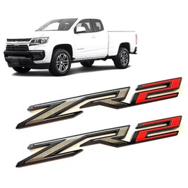 2Pcs Rear Tailgate ZR2 Emblems Truck Badge Sticker Compatible with 2019+ Colorado 1500 (Black Red)