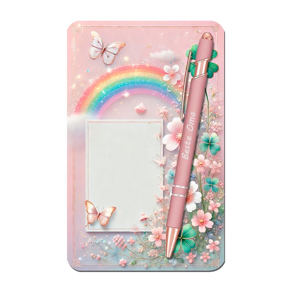 Maus-Design Gravierter Kugelschreiber in Roségold mit beschriftbarer Karte – Geschenkset