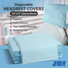 500PCs Premium Dental Chair Headrest Cover 10''x13'' by JEVOLVE | Disposable Paper Headrest Sleeves Protector | Professional Waterproof Colored Sleeves for Headrests