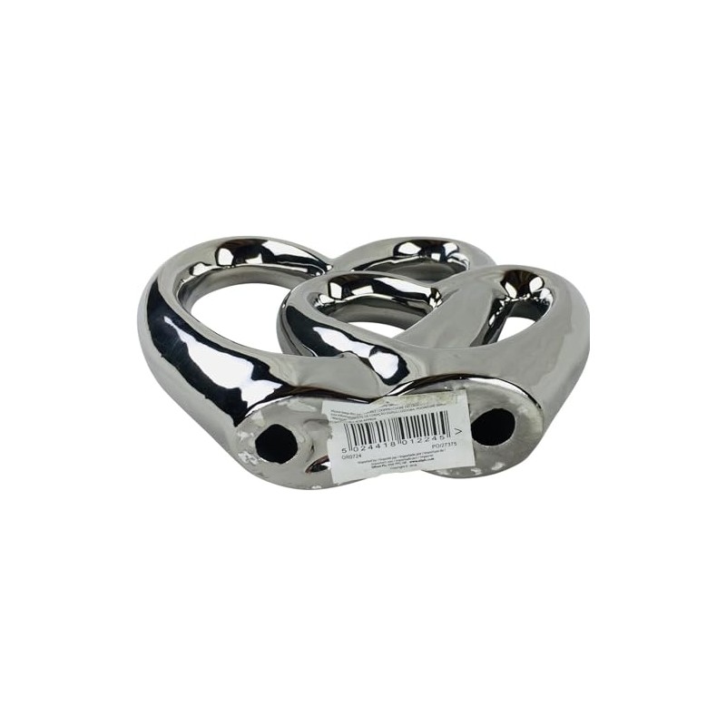 Double Heart Silver Ornament