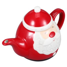 MAGICLULU Ceramic Santa Claus Shaped Teapot Retro Christmas Teaware for Xmas Parties Ergonomic Design Easy Pouring for Friends Family