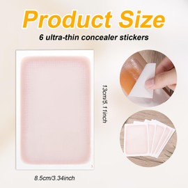 6pcs Tattoo Cover Up Patch, Waterproof Invisible Tattoo Cover Up Stickers Natural Breathable Sweatproof Body Concealer Makeup Patches (Dark Skin Tone)