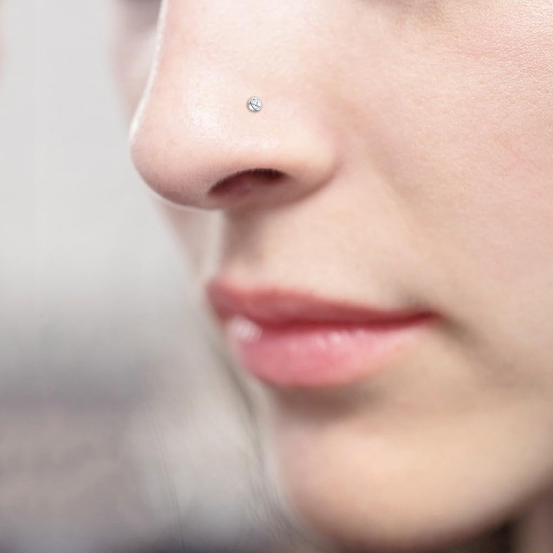 Incaton 20G Nose Stud Nose Piercing, Nose Piercing CZ Nose