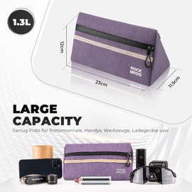 ROCKBROS Bike Handlebar Bag Bicycle Front Bag Top Tube Bag for Mountain Road Bike Cycling Storage Bag with 3 Hook and Loop Fasteners 6 Colors Approx. 1.8L