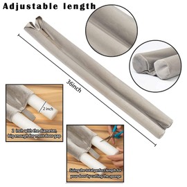 Tormays TumiMallody Door Draft Stopper Double Sided Weather Stripping Noise Breeze Draft Blocker Door Sweeps Washable Under Door Seal Strip Adjustable Draft Guard Multi Color (36 inch, Light Grey)