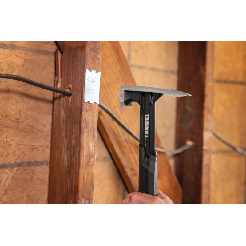 ToughBuilt Steel Rip Hammer 16oz Smooth Straight Claw Large Rubber