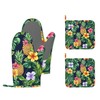 Pineapple Heat-Resistant Silicone Oven Mitts and Pot Holders,Hawaiian Tropical Palm