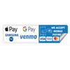 Digital Payment Sign Stickers, Credit Card Accepted Decals, Waterproof, Size