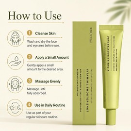 Crema hidratante for rostro y ojos, refuerzo diario for el cuidado de la piel zona, ligero for rutina belleza, 30 ml/1,01 fl oz(Green Vitamin C Booster Shot)