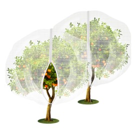 OALEN 2PCS Fruits Tree Netting, 3.9x5.9ft Insect Bird Barrier Netting with Drawstring and Zipper, Garden Netting for Garden Protection, Protect Vegetable Fruit Trees from Birds Bugs, Cicadas, Insects